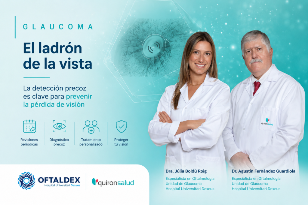 La Dra. Júlia Boldú y el Dr. Agustín Fernández Guardiola participan en un vídeo divulgativo de Quirónsalud sobre glaucoma