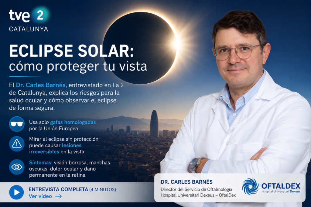 El Dr. Carles Barnés participa en La 2 de Catalunya para explicar cómo proteger la vista durante un eclipse solar